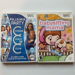 Nintendo Wii Pajama Party and Babysitting Mama Games